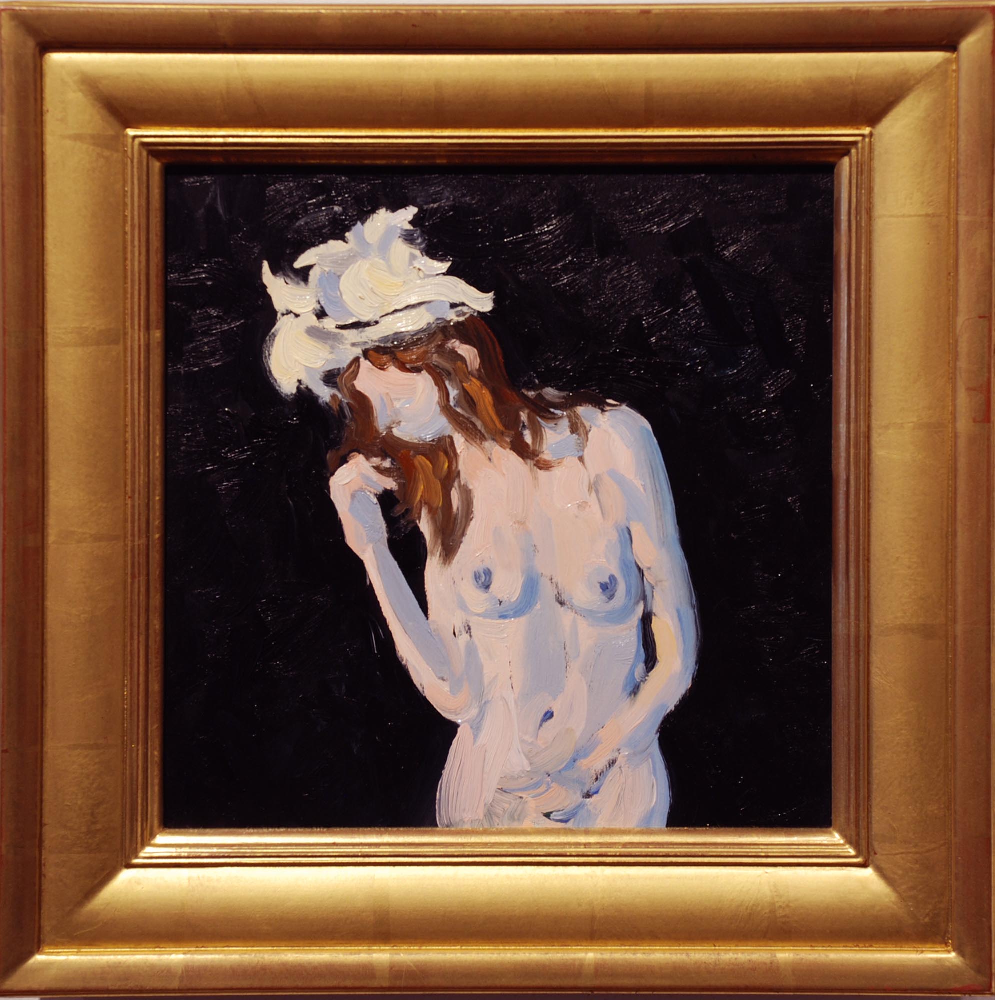 Keith Hamilton Nude with a Hat framed
