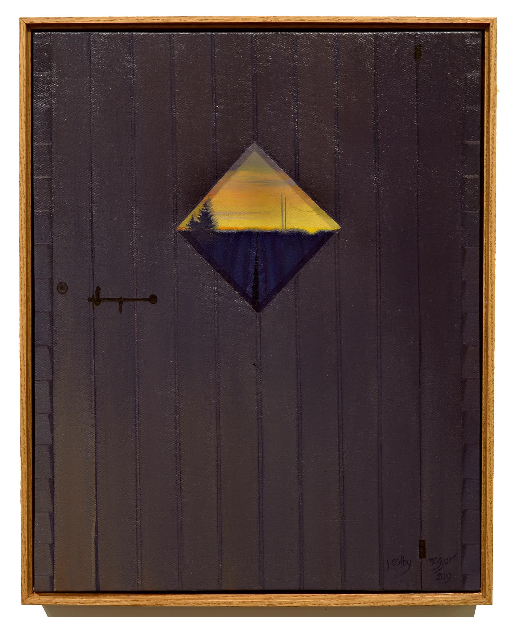 Judith Magyar Sunset in the Winter Door, Maine Farm framed