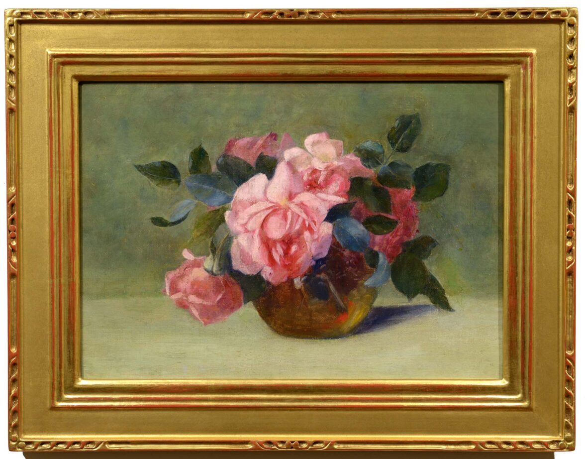 Clare Atwood Still Life of Roses framed