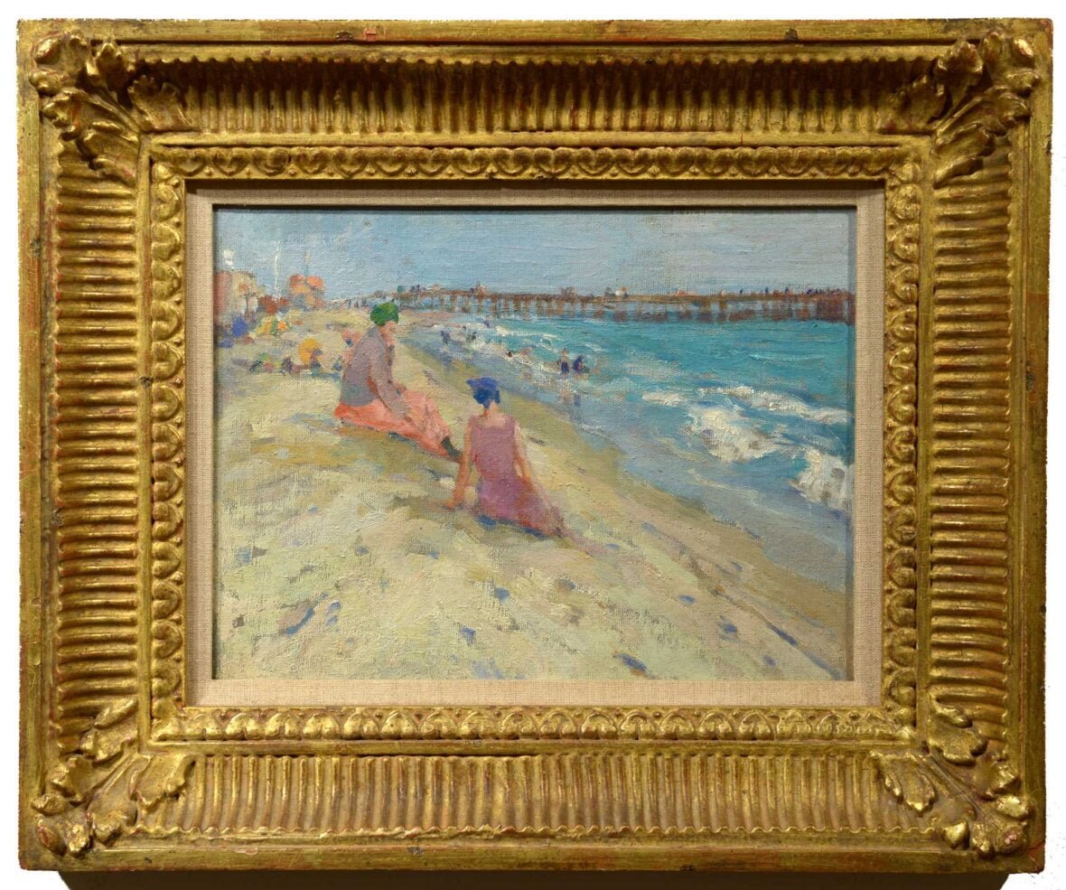 Mable May Woodward At the Beach framed