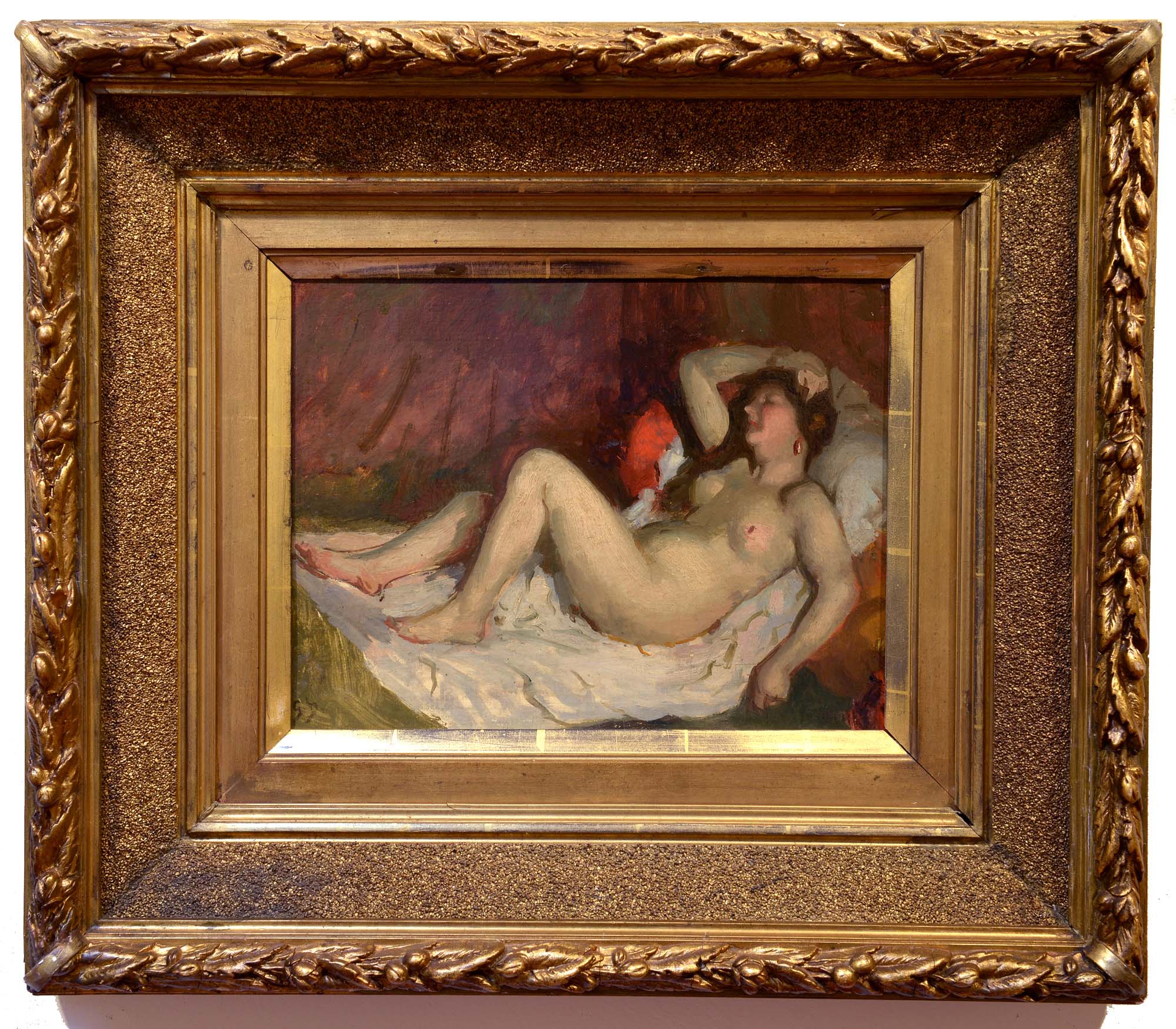 Gustave Durand Reclining Nude framed